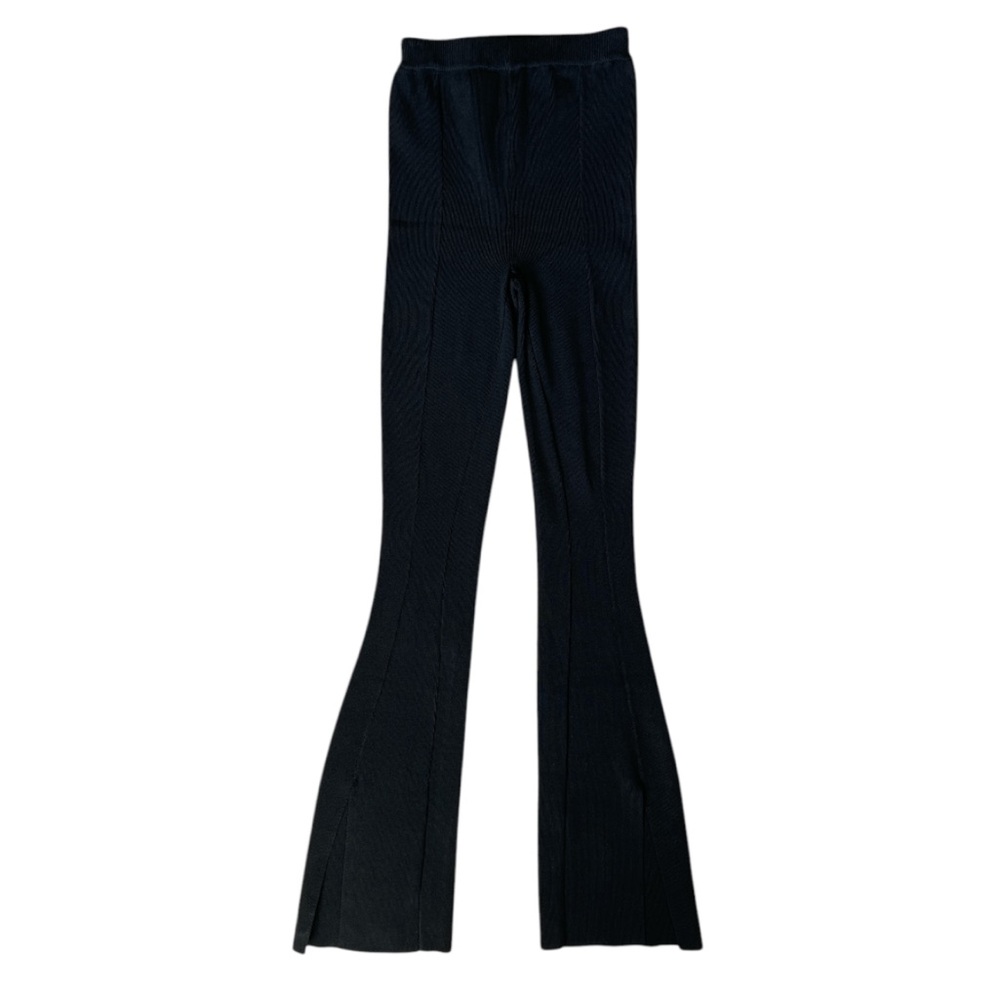 White Fox Make A Move Black Split Hem Flare Pants XS NWT